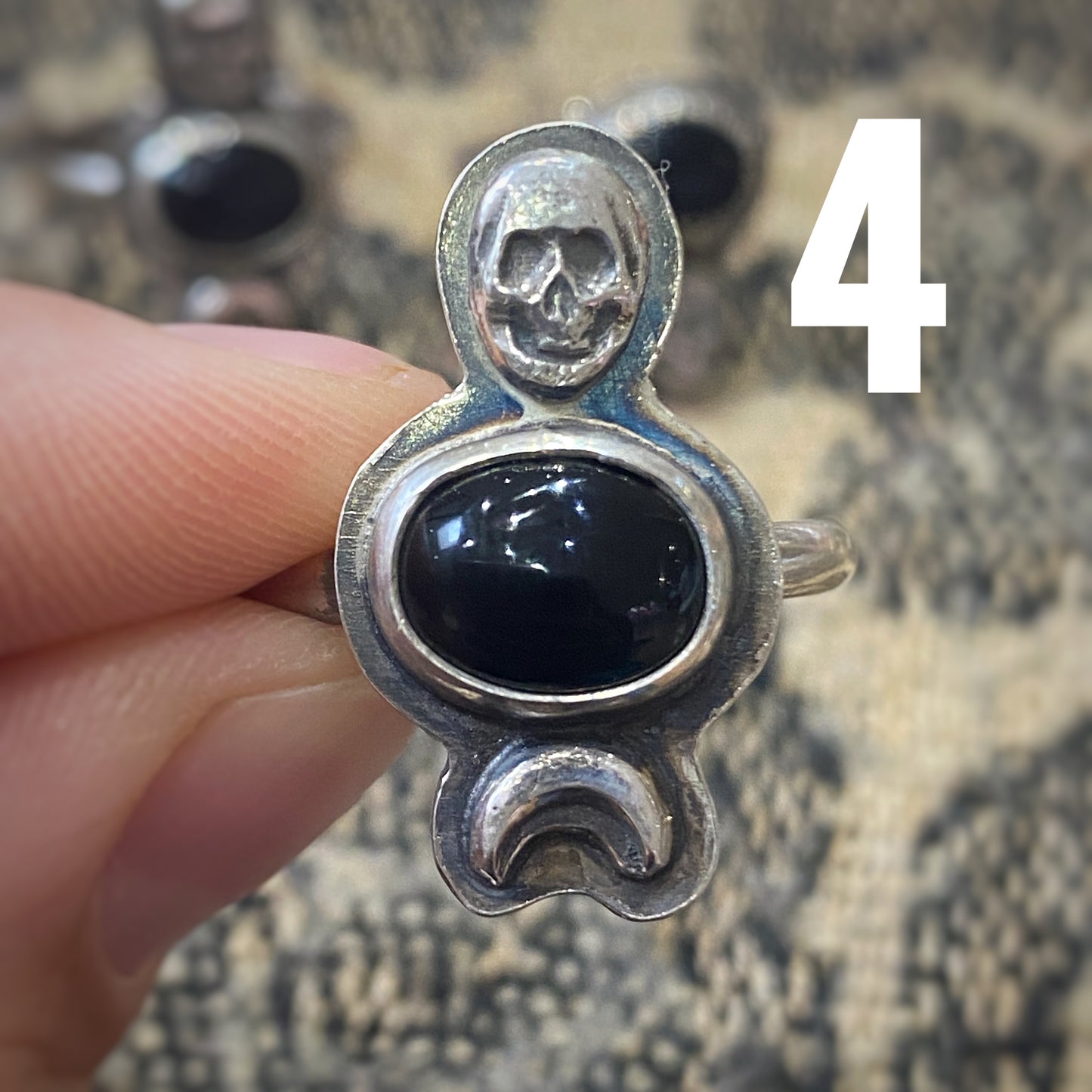 Black Obsidian Skull Rings