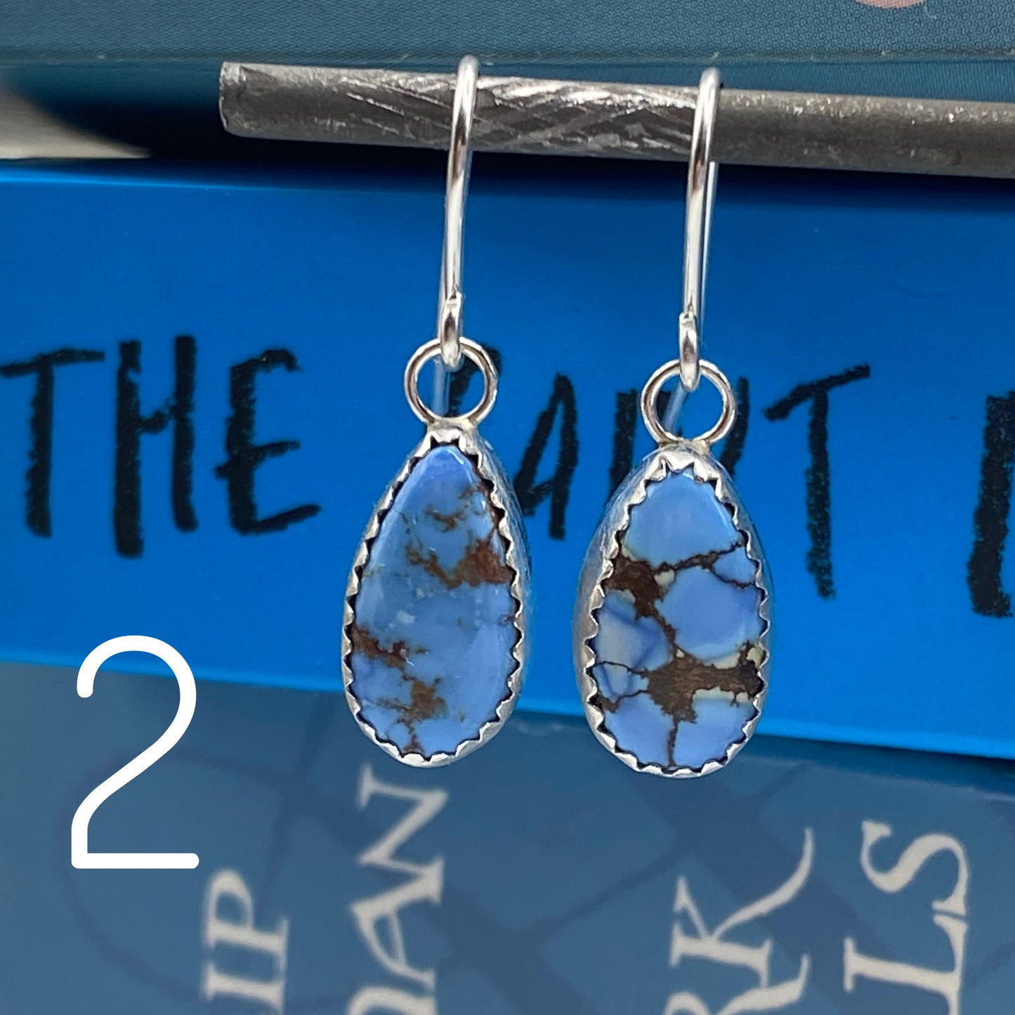 Golden Hill Turquoise and Sterling Silver Dangle Earrings