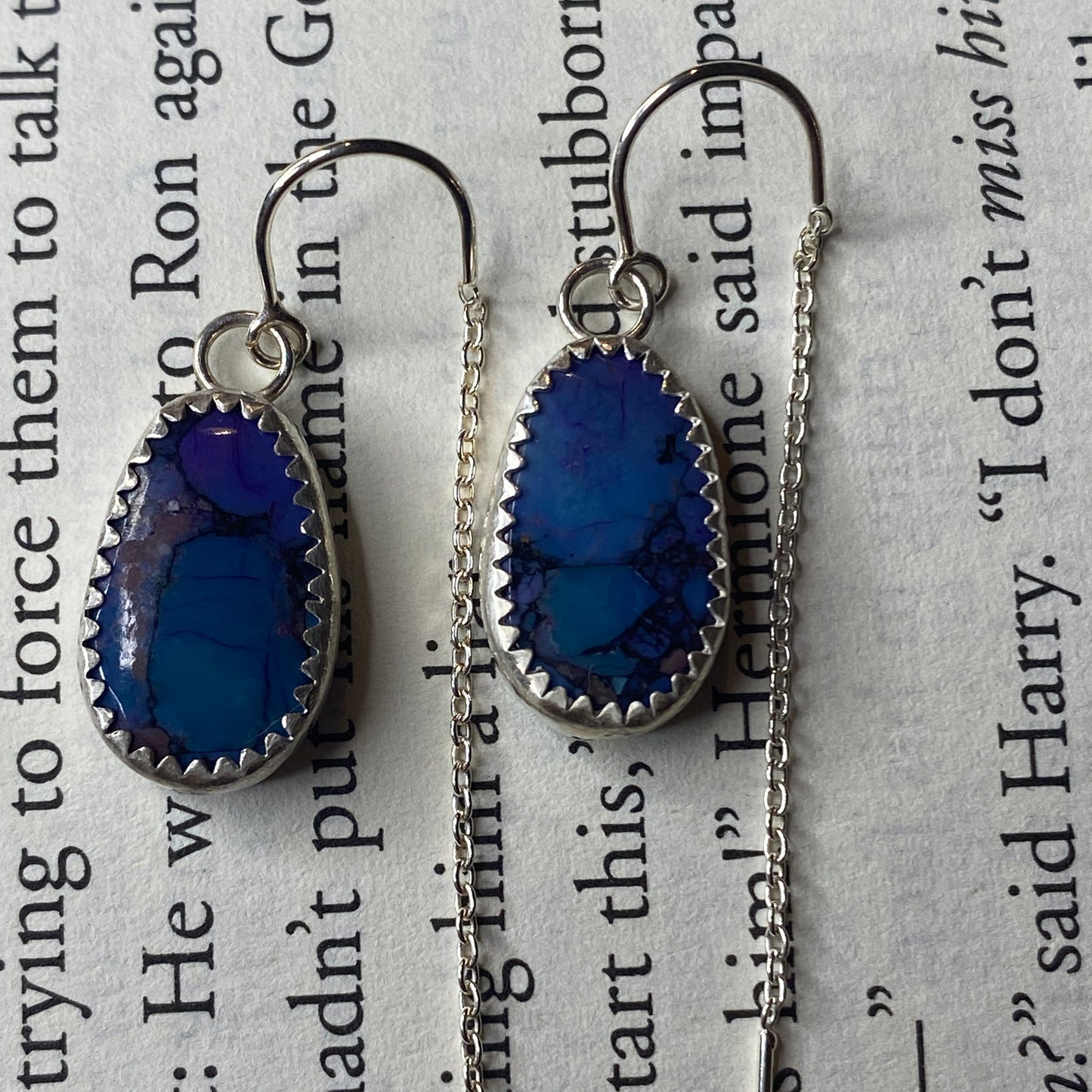 Purple Mojave Turquoise Threader Earrings