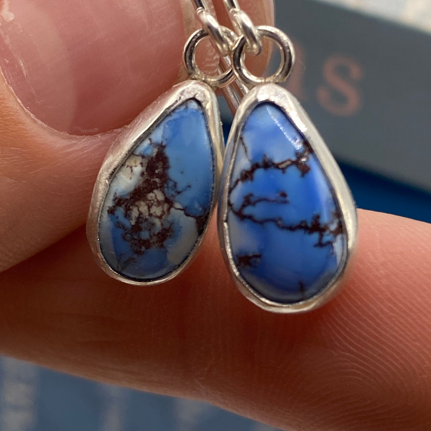 Golden Hill Turquoise and Sterling Silver Dangle Earrings