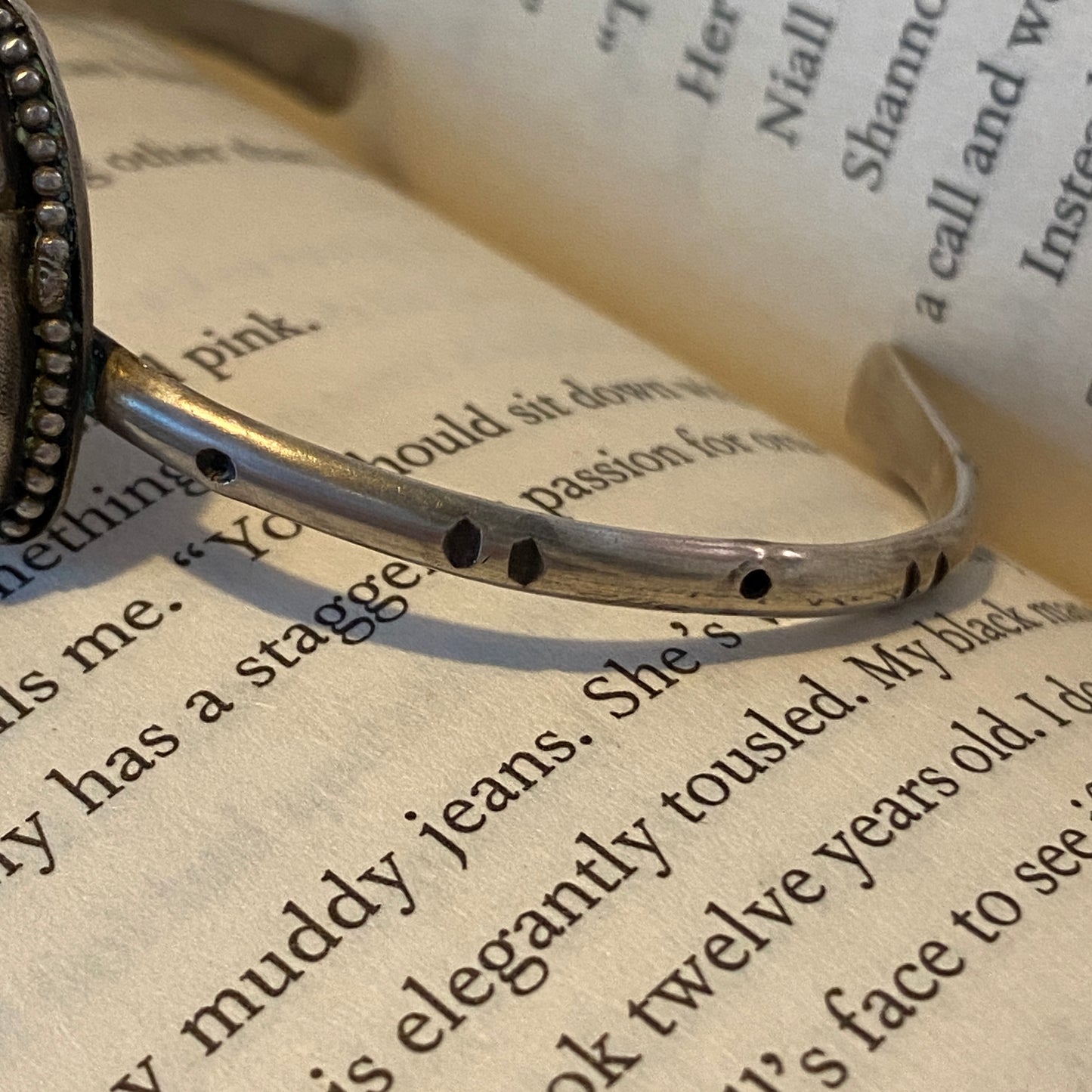 Larimer & Sterling Silver Cuff Bracelet- Adjustable, Handcrafted, Hand Stamped with Details
